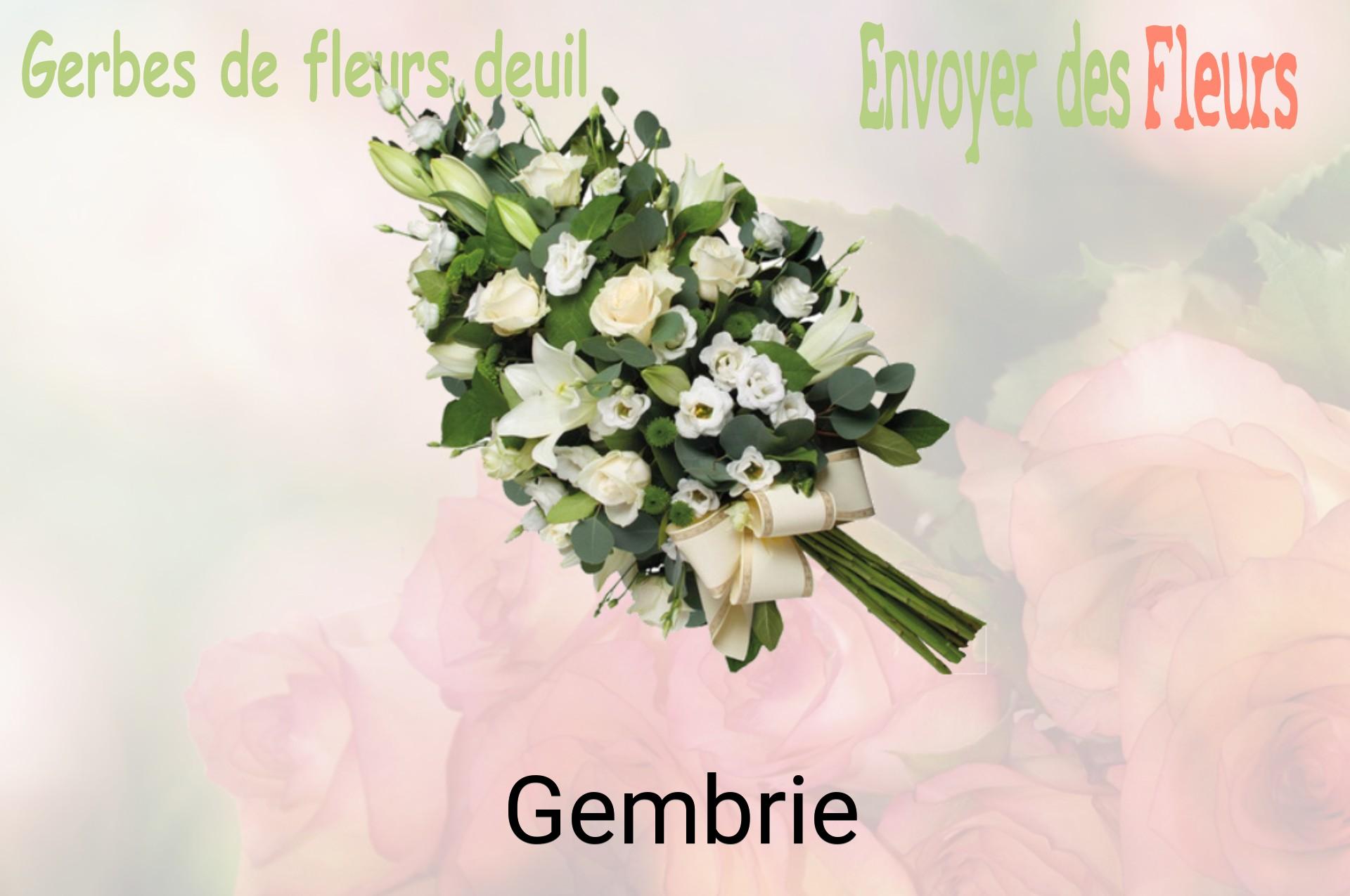 Gerbe de fleurs de deuil livrée à Gembrie
